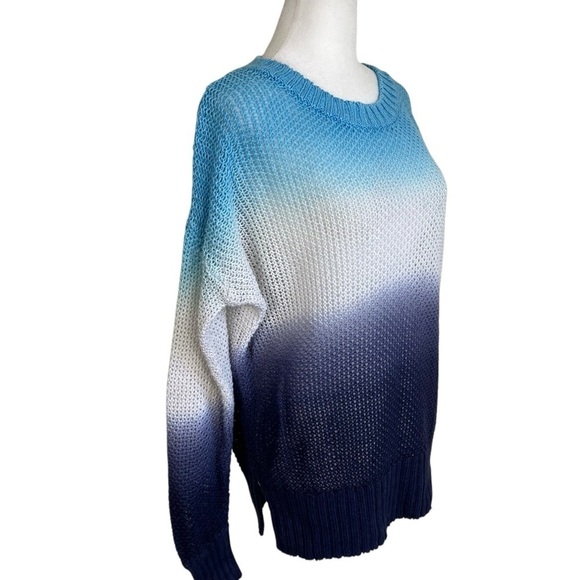 J. Crew Dip Dyed Beach Sweater Linen Crewneck Open Knit Coastal Relaxed Resort S - Picture 9 of 16